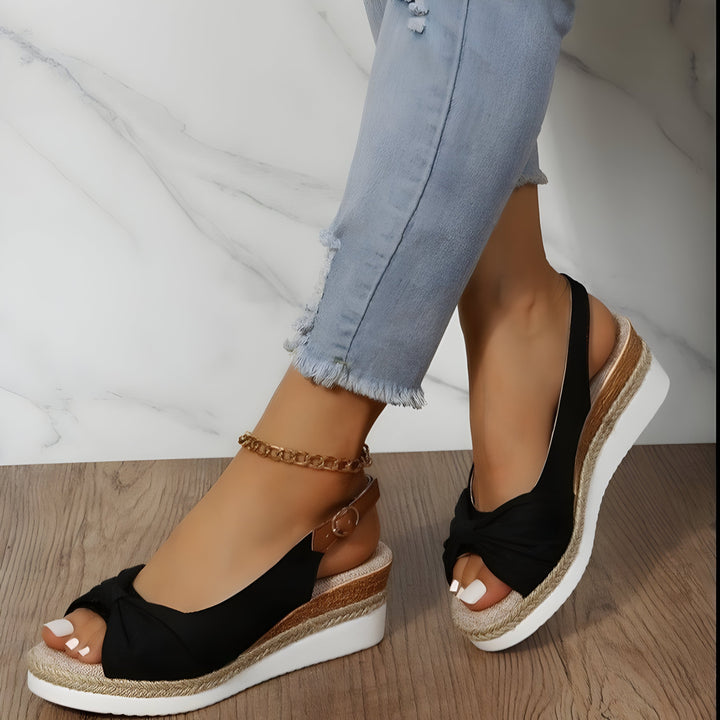 Mirla | Ortopediska kilsandaler med Peep Toe-Eva Jonsson