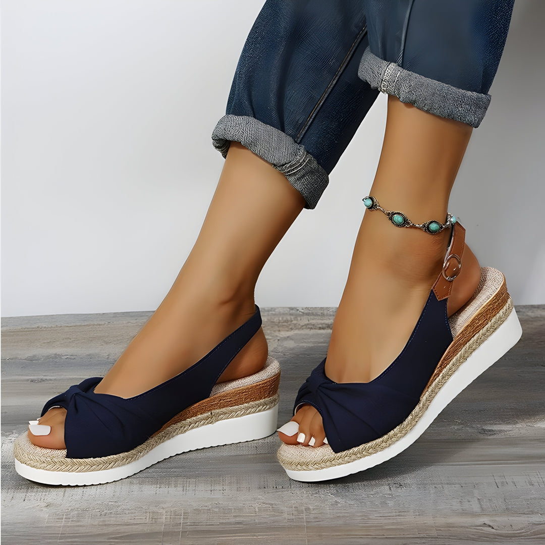 Mirla | Ortopediska kilsandaler med Peep Toe-Eva Jonsson