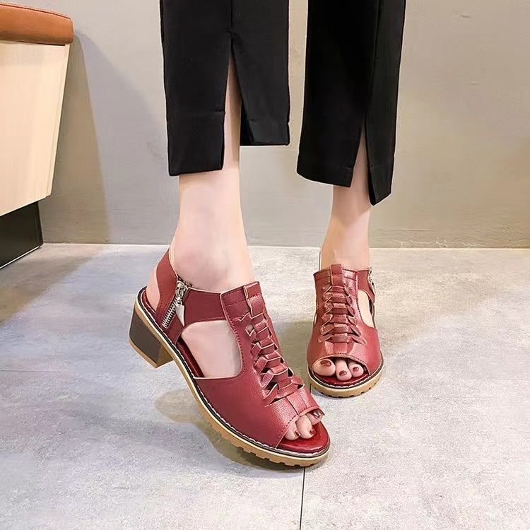 Mirla | Ortopediska sandaler med klack Bekväma sandaler för damer med spetsdesign-Eva Jonsson