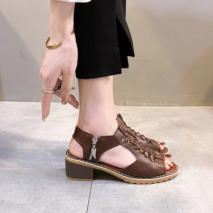 Mirla | Ortopediska sandaler med klack Bekväma sandaler för damer med spetsdesign-Eva Jonsson