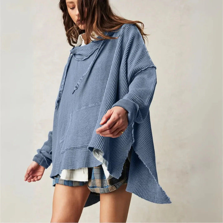 Mirla | Överdimensionerad Våffelstickad Hoodie-Eva Jonsson