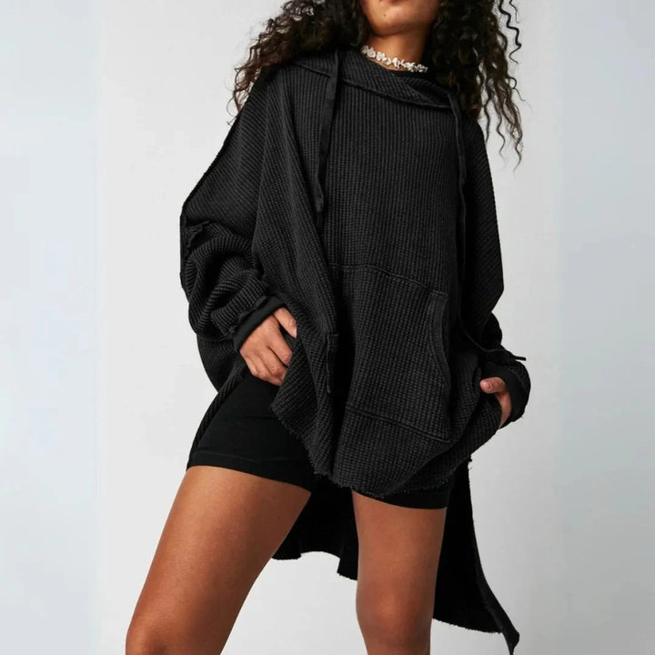 Mirla | Överdimensionerad Våffelstickad Hoodie-Eva Jonsson