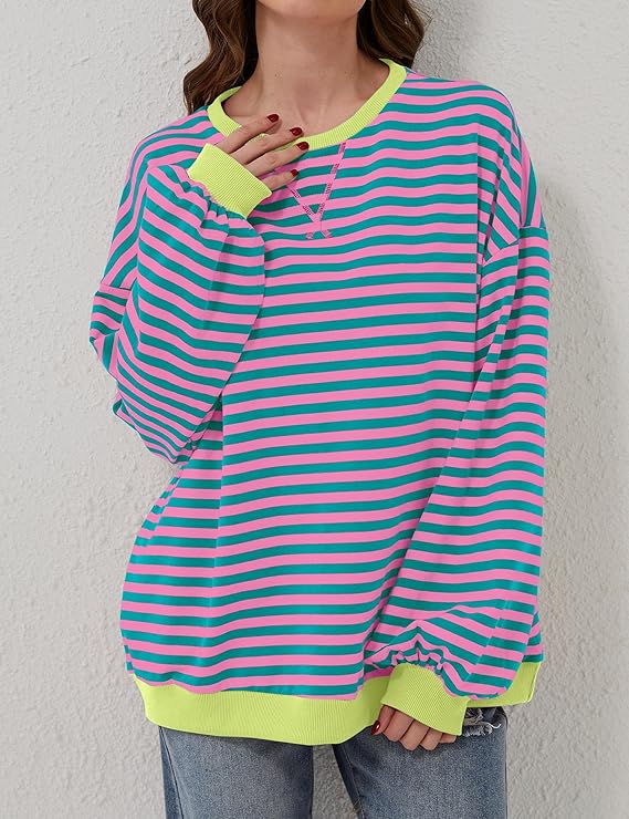 Mirla | Överdimensionerad och Randig Tröja för Damer-Eva Jonsson
