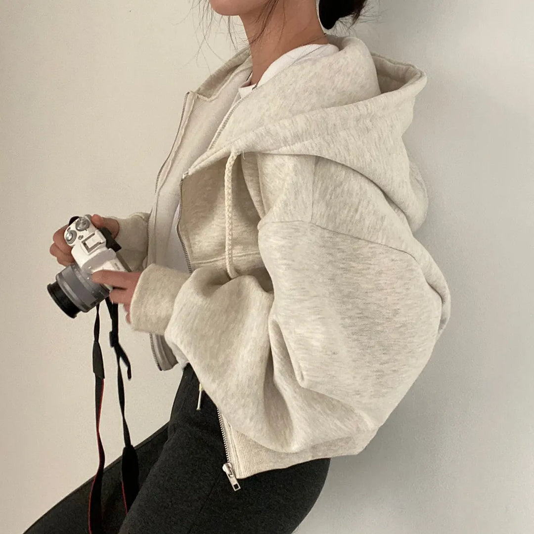 Mirla | Överdimensionerade sweatshirt med dragkedja-Eva Jonsson