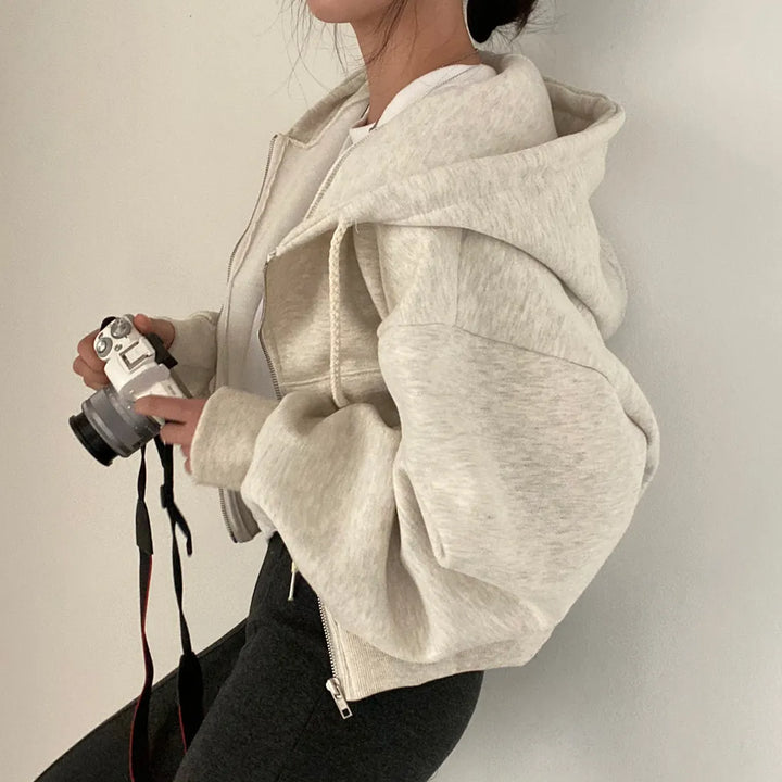 Mirla | Överdimensionerade sweatshirt med dragkedja-Eva Jonsson