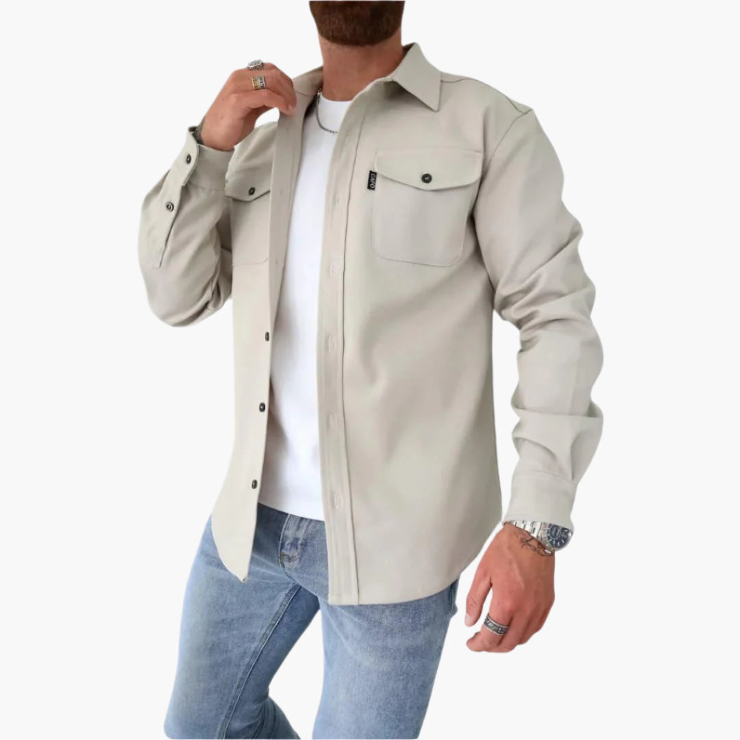 Mirla | Overshirt Jacka - Modernt Knappgenomgång Skjortjacka för Fritid och Affärsbruk-Eva Jonsson