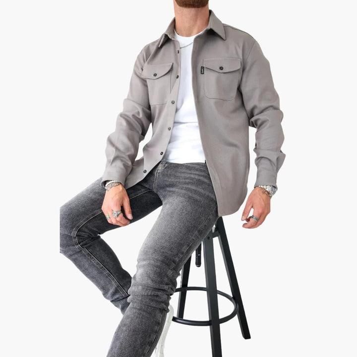 Mirla | Overshirt Jacka - Modernt Knappgenomgång Skjortjacka för Fritid och Affärsbruk-Eva Jonsson