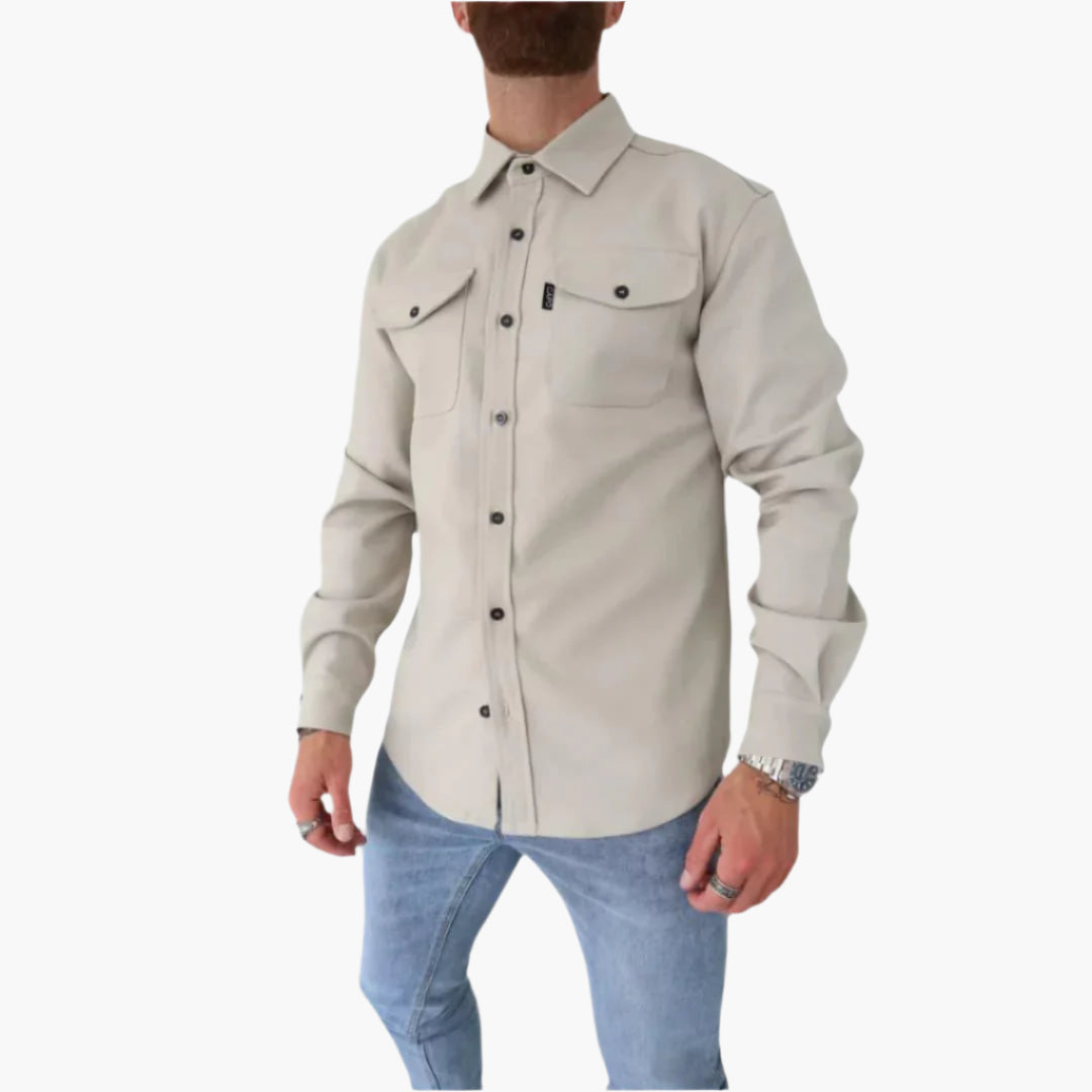 Mirla | Overshirt Jacka - Modernt Knappgenomgång Skjortjacka för Fritid och Affärsbruk-Eva Jonsson
