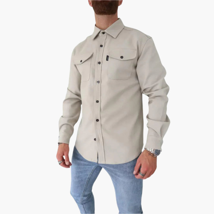 Mirla | Overshirt Jacka - Modernt Knappgenomgång Skjortjacka för Fritid och Affärsbruk-Eva Jonsson
