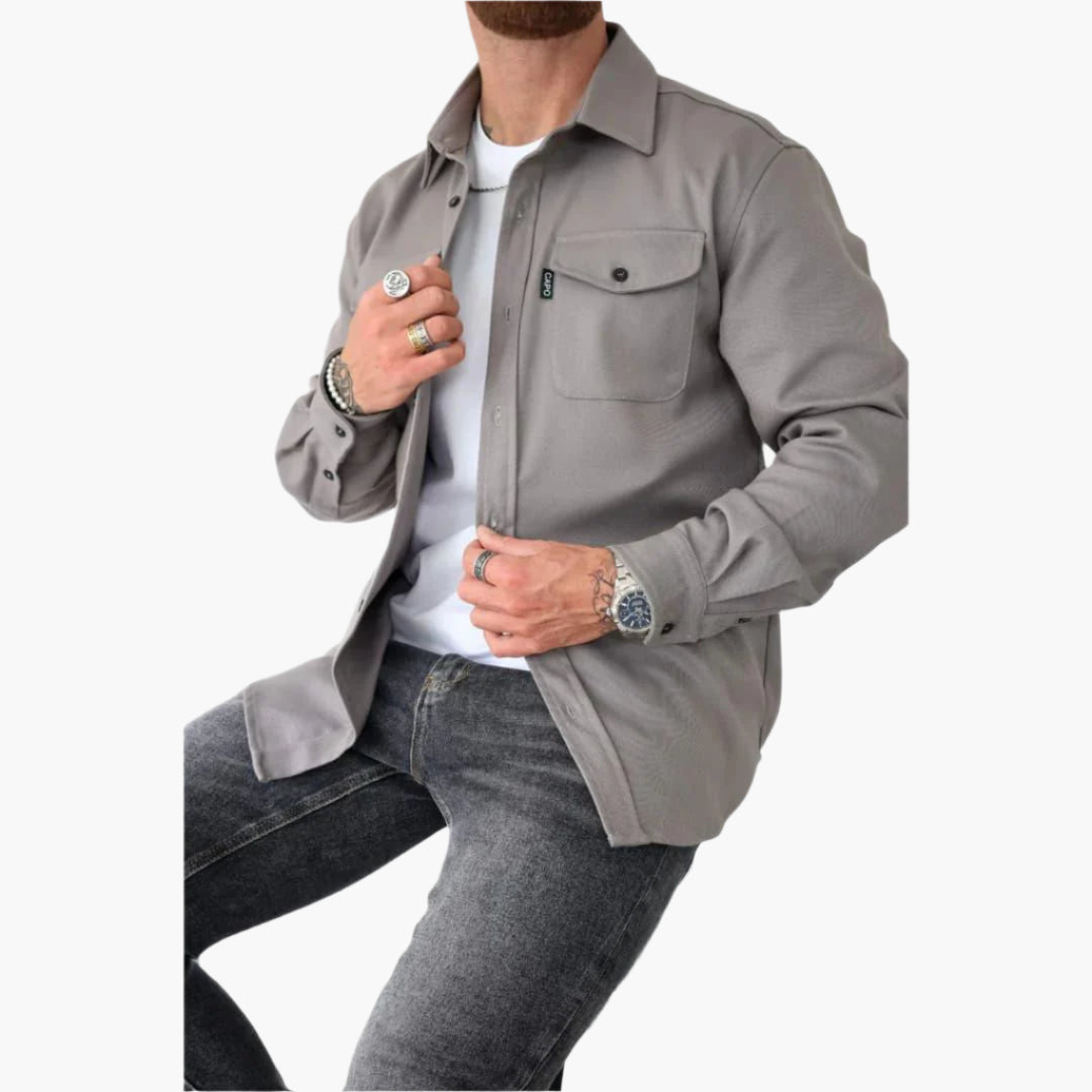 Mirla | Overshirt Jacka - Modernt Knappgenomgång Skjortjacka för Fritid och Affärsbruk-Eva Jonsson