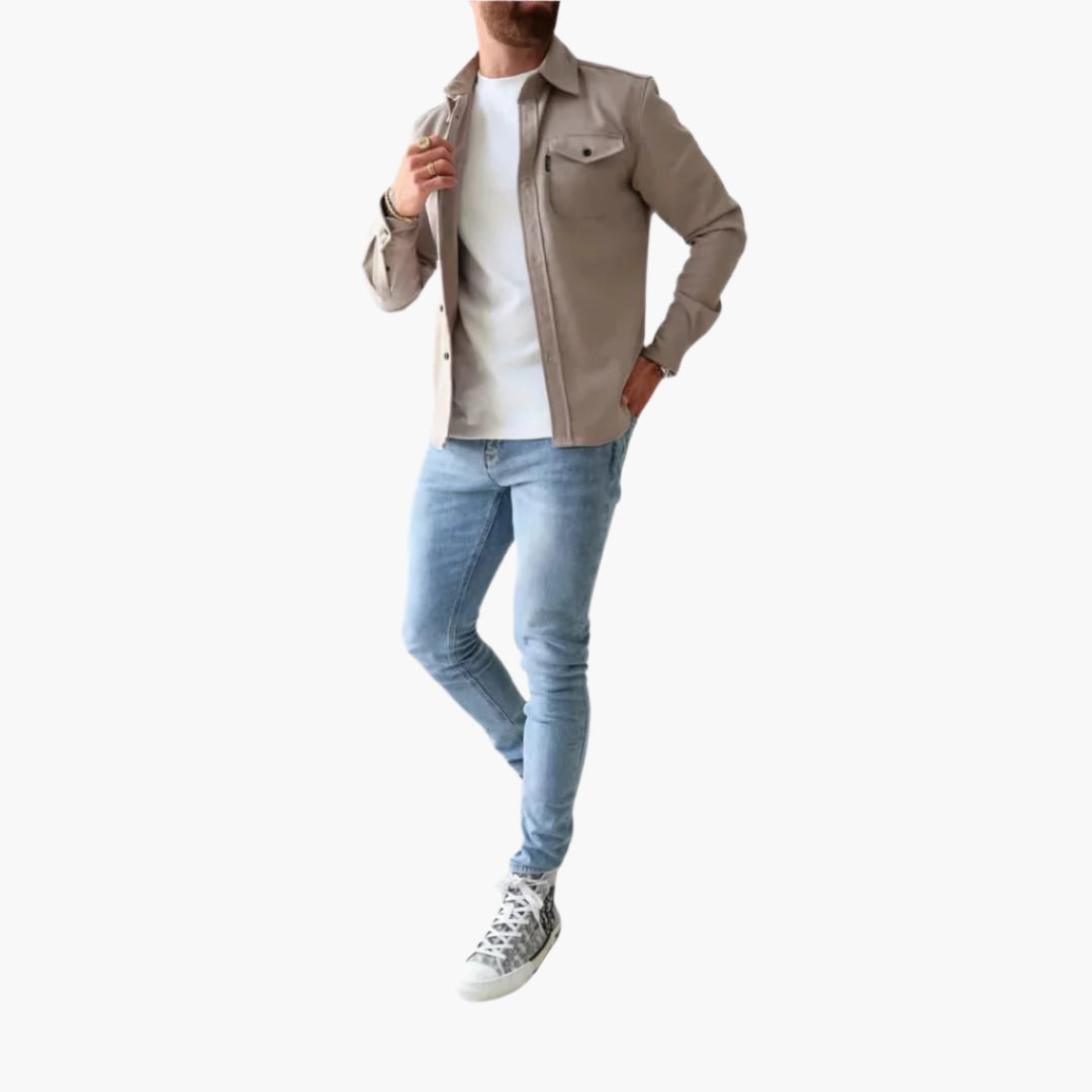 Mirla | Overshirt Jacka - Modernt Knappgenomgång Skjortjacka för Fritid och Affärsbruk-Eva Jonsson