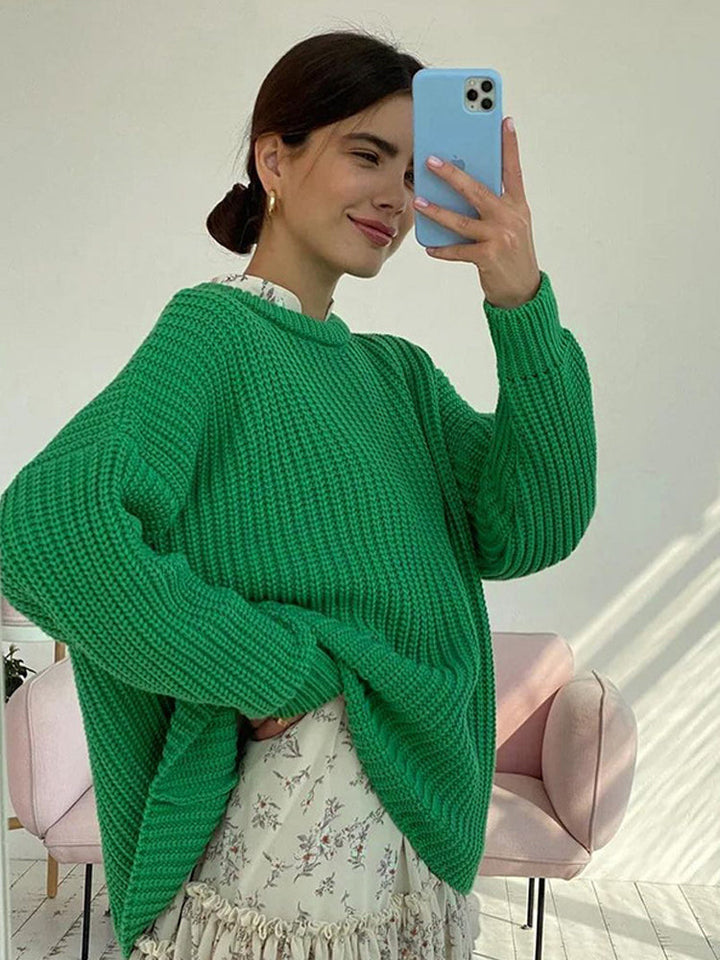 Mirla | Oversize Grovstickad Tröja för Damer-Eva Jonsson