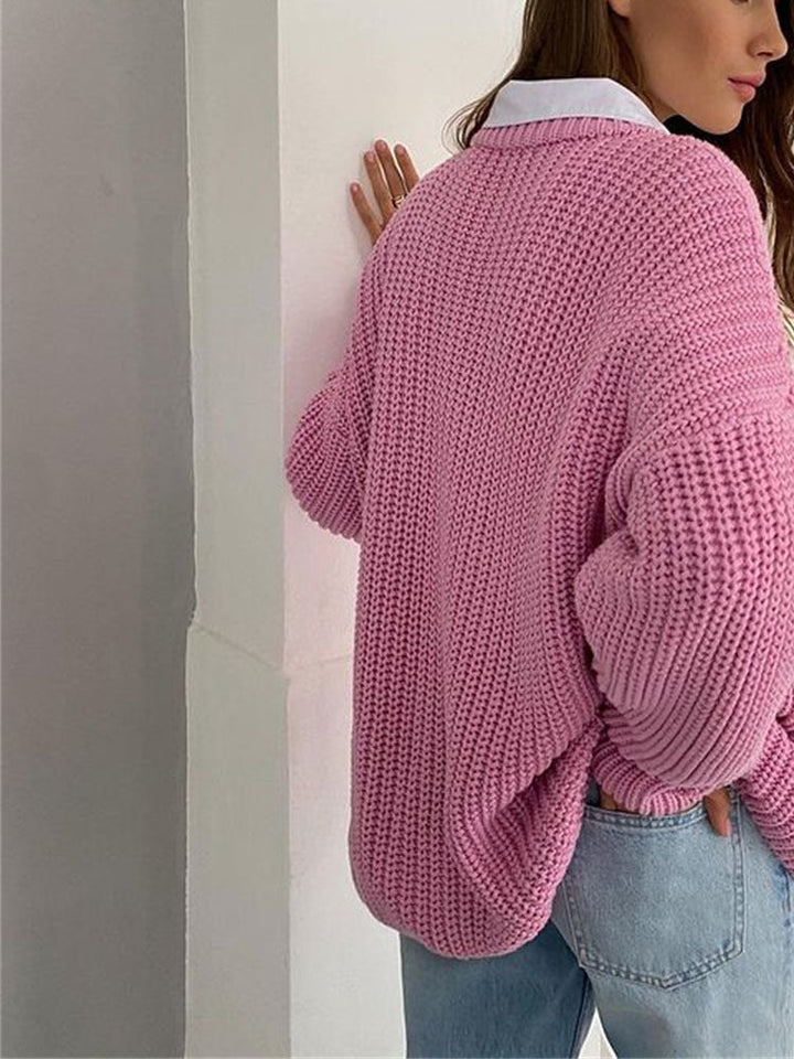Mirla | Oversize Grovstickad Tröja för Damer-Eva Jonsson