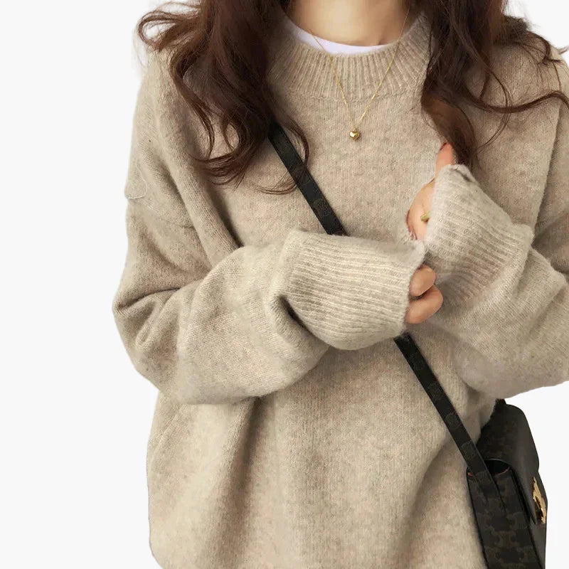 Mirla | Oversize Stickad Tröja Retro-Look Fritid Höst Vinter-Eva Jonsson