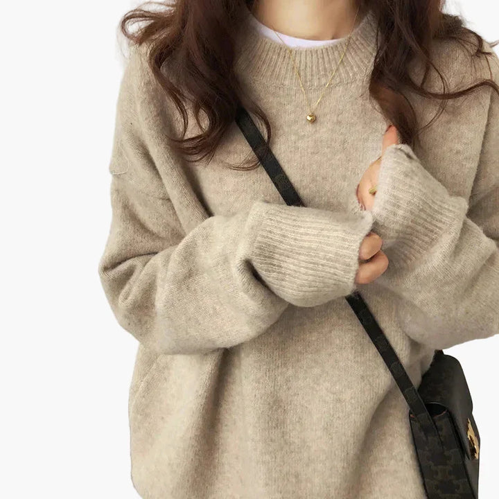 Mirla | Oversize Stickad Tröja Retro-Look Fritid Höst Vinter-Eva Jonsson