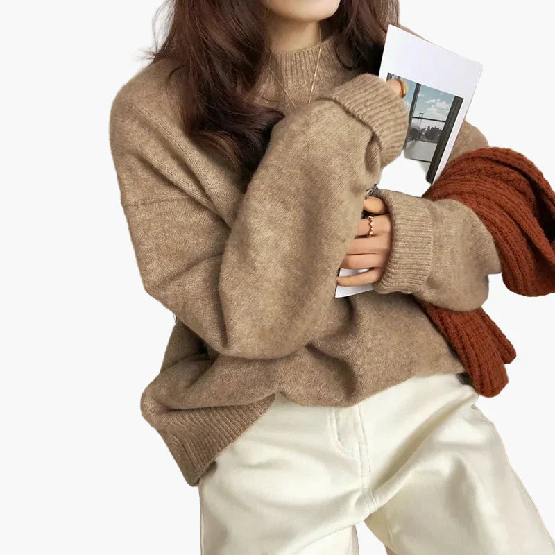 Mirla | Oversize Stickad Tröja Retro-Look Fritid Höst Vinter-Eva Jonsson