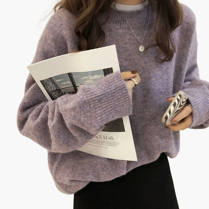 Mirla | Oversize Stickad Tröja Retro-Look Fritid Höst Vinter-Eva Jonsson
