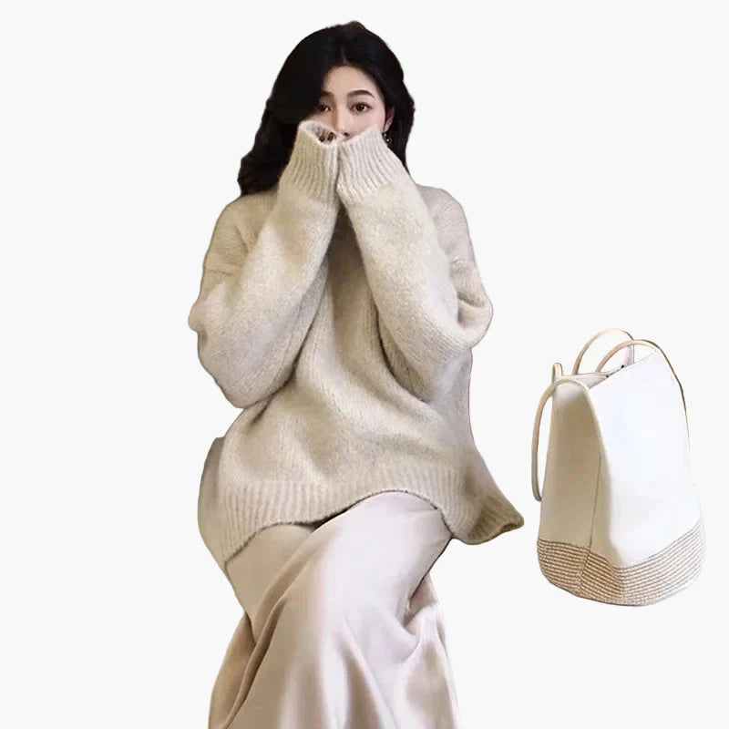 Mirla | Oversize-Tröja I Retrostil för Höst och Vinter - Trendig, Rymlig Passform, Perfekt för Vardagen-Eva Jonsson