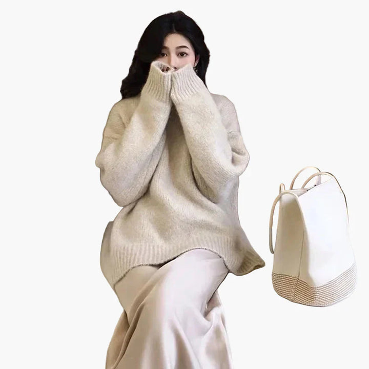 Mirla | Oversize-Tröja I Retrostil för Höst och Vinter - Trendig, Rymlig Passform, Perfekt för Vardagen-Eva Jonsson