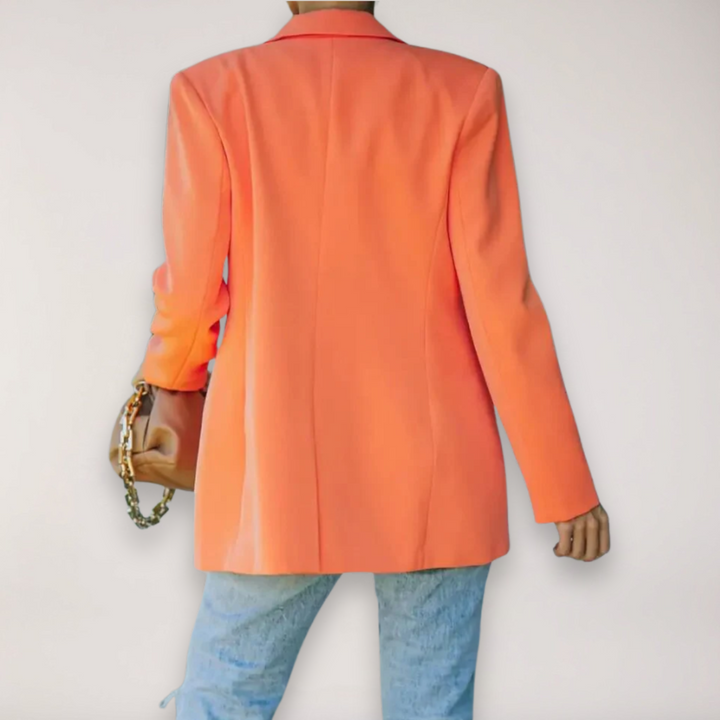 Mirla | Oversized Blazer – Enknäppt med Slagkrage Jacka för Elegant Lagerställning-Eva Jonsson