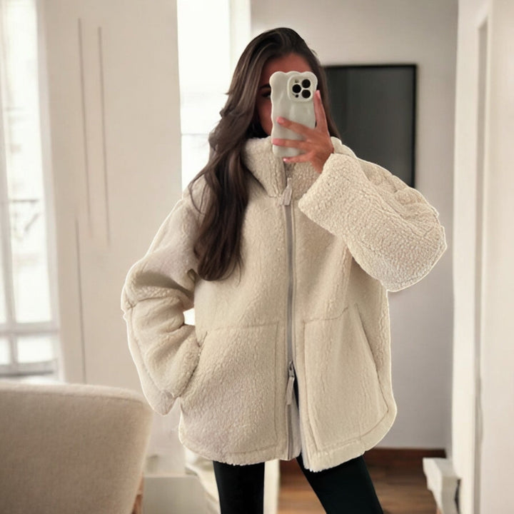 Mirla | Oversized Fleecejacka med Ståkrage-Eva Jonsson