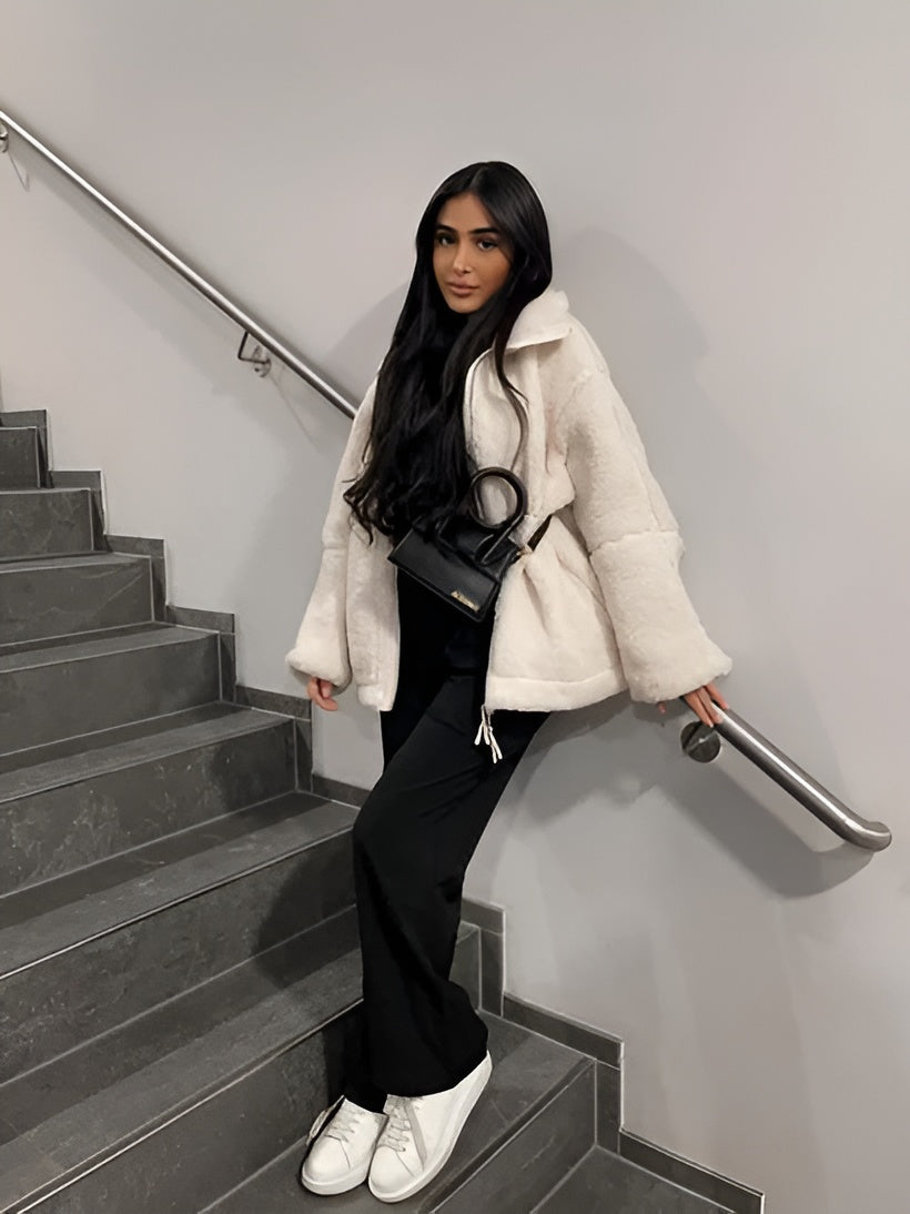 Mirla | Oversized Fleecejacka med Ståkrage-Eva Jonsson