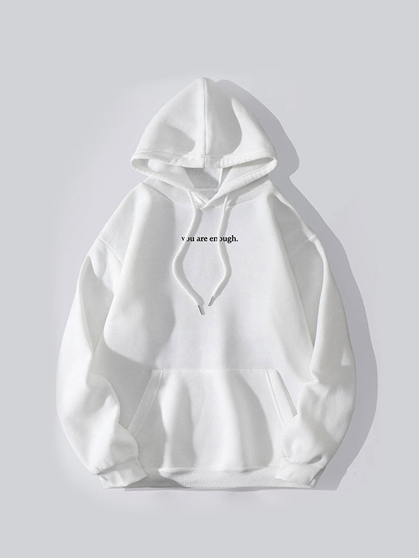 Mirla | Oversized Hoodie med Känguruficka och Snörning och Bokstavstryck-Eva Jonsson