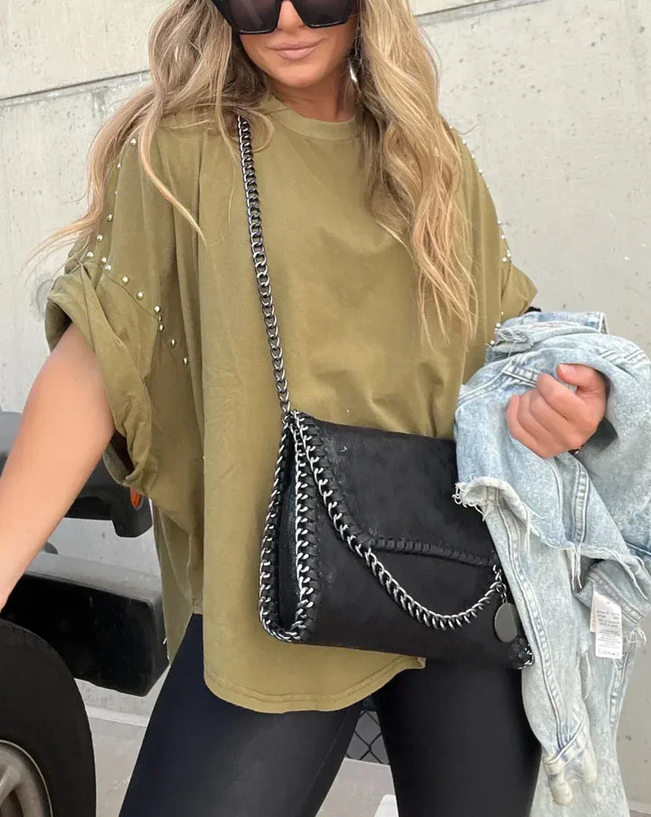 Mirla | Oversized Skjorta med Nitar-Eva Jonsson