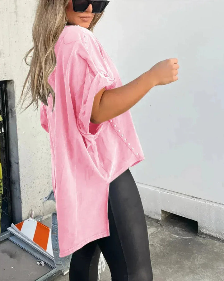 Mirla | Oversized Skjorta med Nitar-Eva Jonsson
