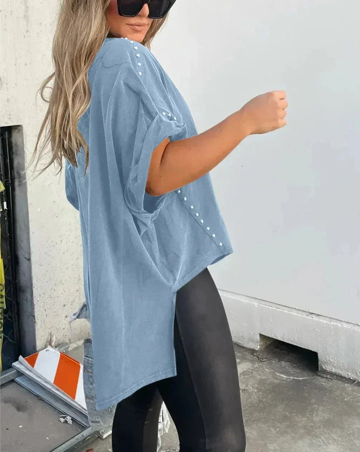 Mirla | Oversized Skjorta med Nitar-Eva Jonsson