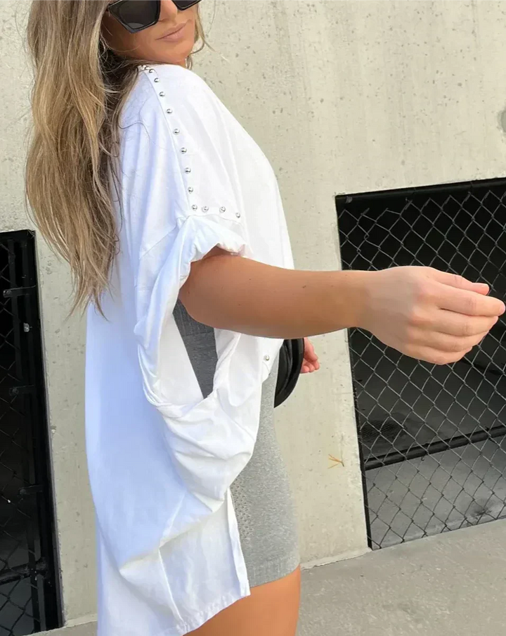 Mirla | Oversized Skjorta med Nitar-Eva Jonsson