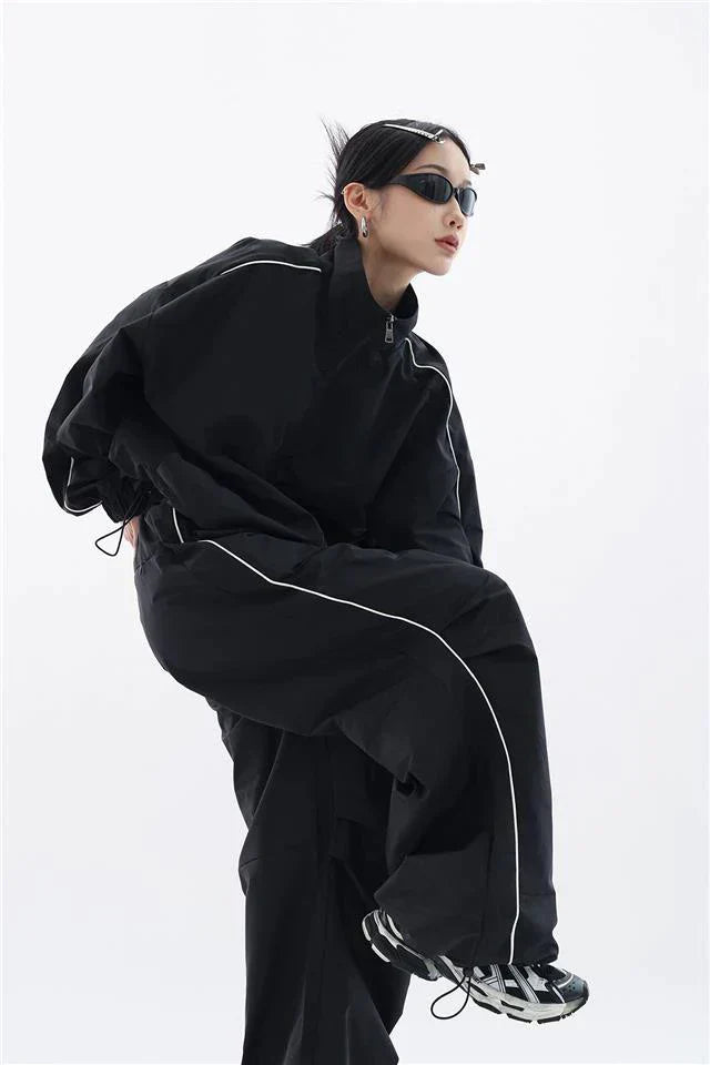 Mirla | Oversized Sportig Svart Träningsdräkt-Eva Jonsson