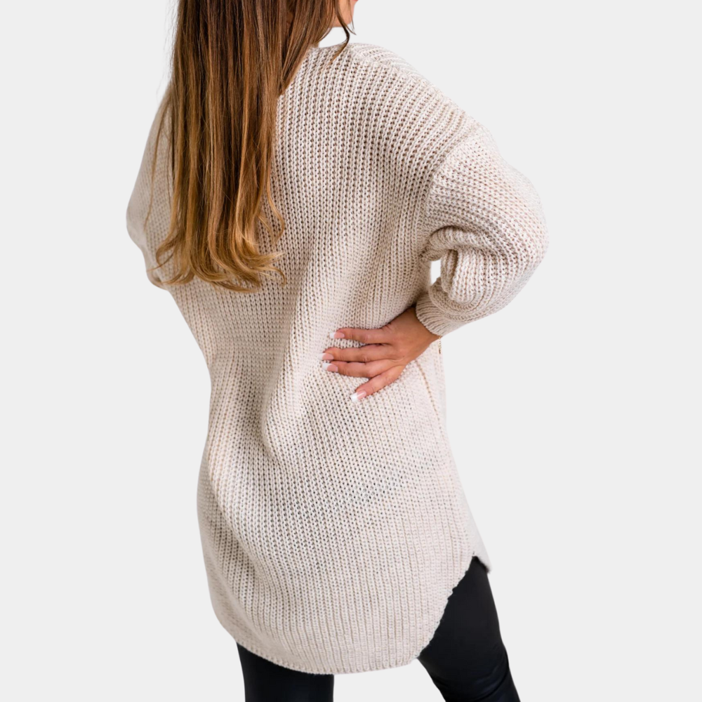 Mirla | Oversized Stickad Damtröja-Eva Jonsson