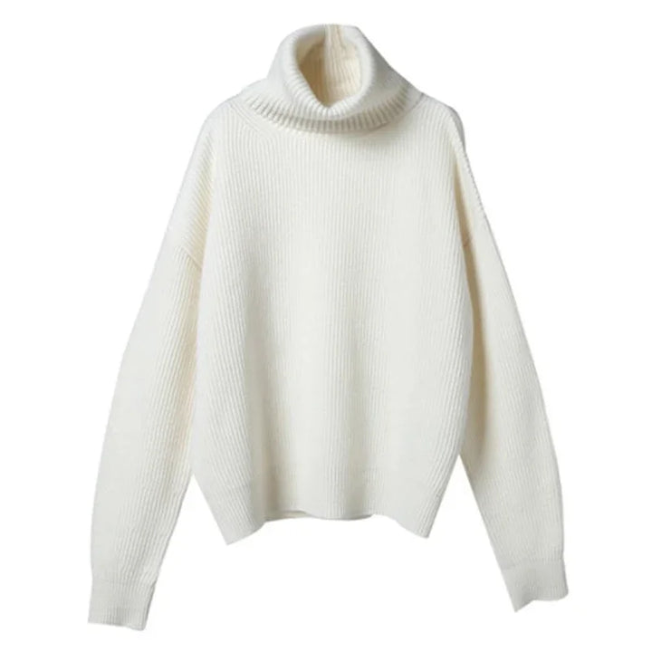 Mirla | Oversized Stil Rullkrage Tröja för Fritid och Kontor-Eva Jonsson