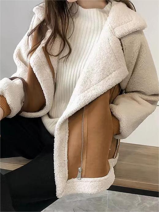 Mirla | Oversized Vegansk Mockajacka med Reverskrage-Eva Jonsson