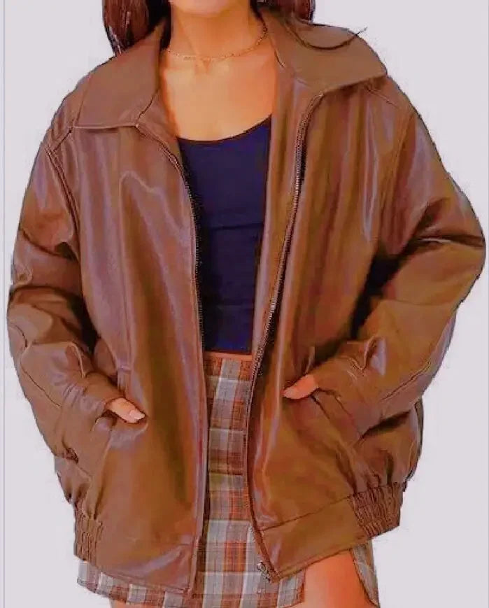 Mirla | Oversized läderjacka-Eva Jonsson