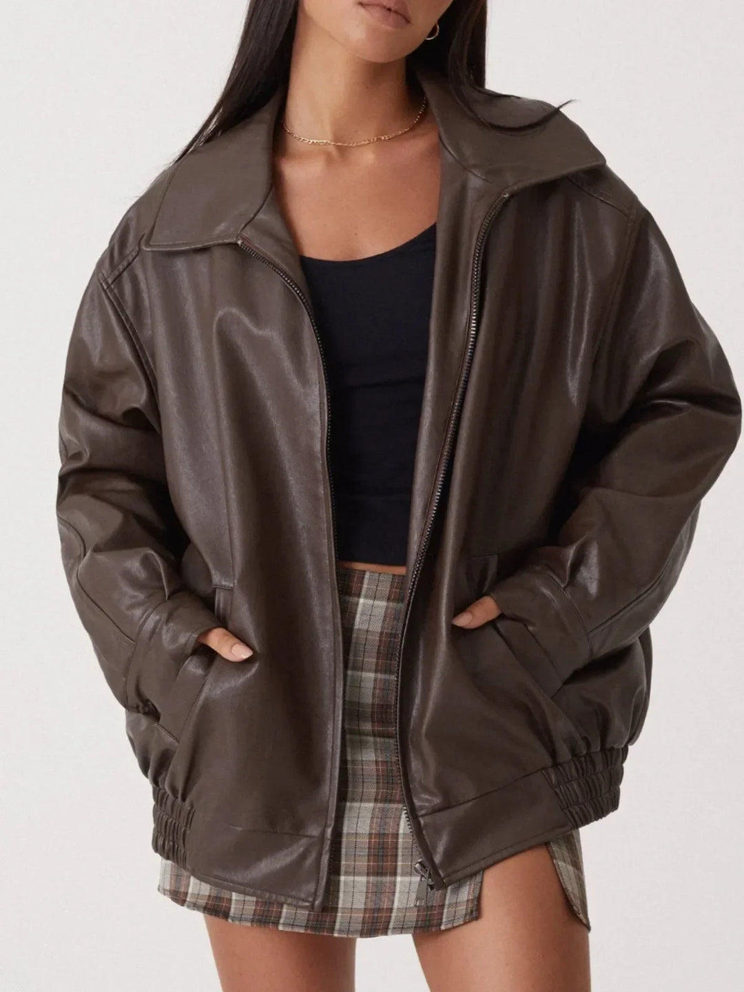 Mirla | Oversized läderjacka-Eva Jonsson