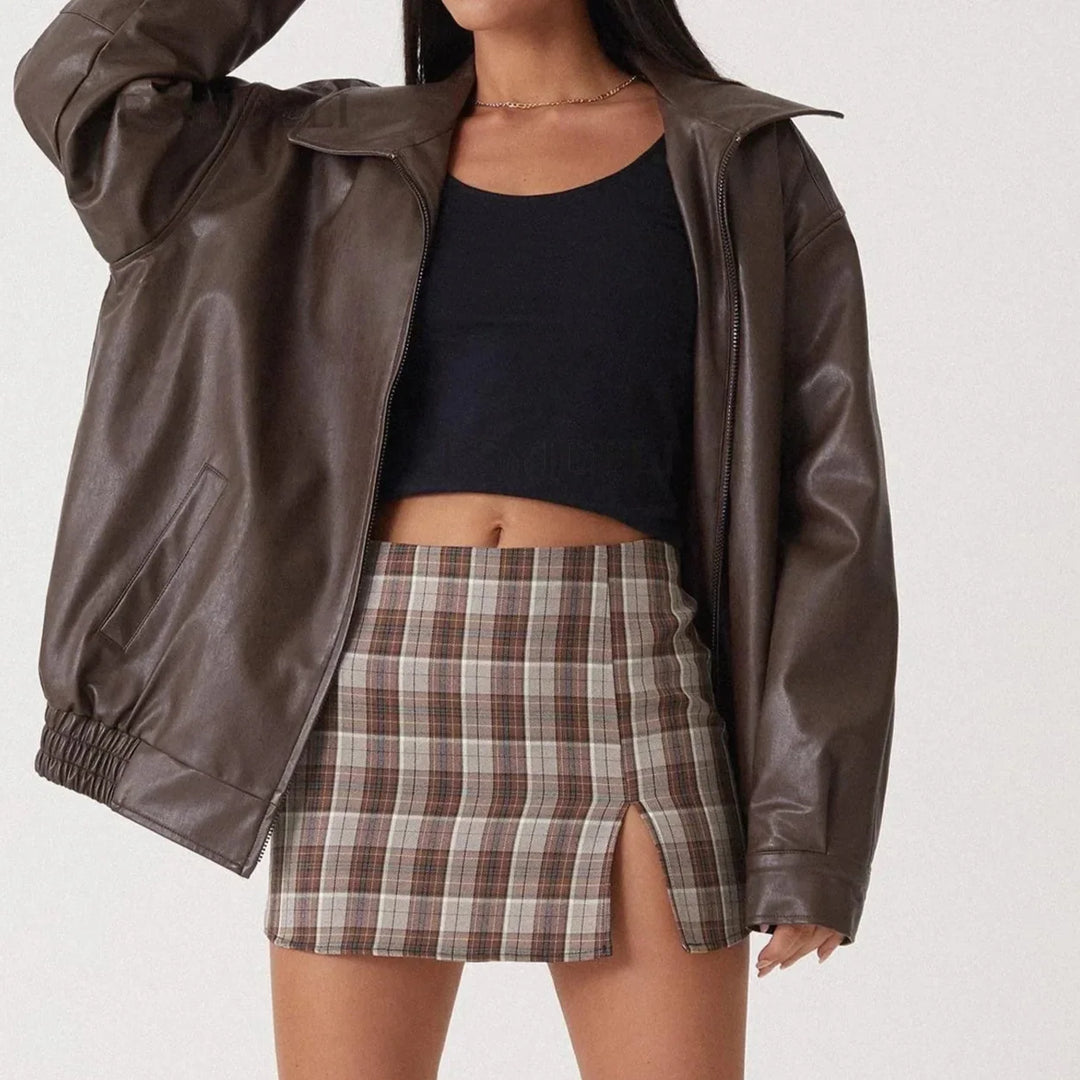 Mirla | Oversized läderjacka-Eva Jonsson