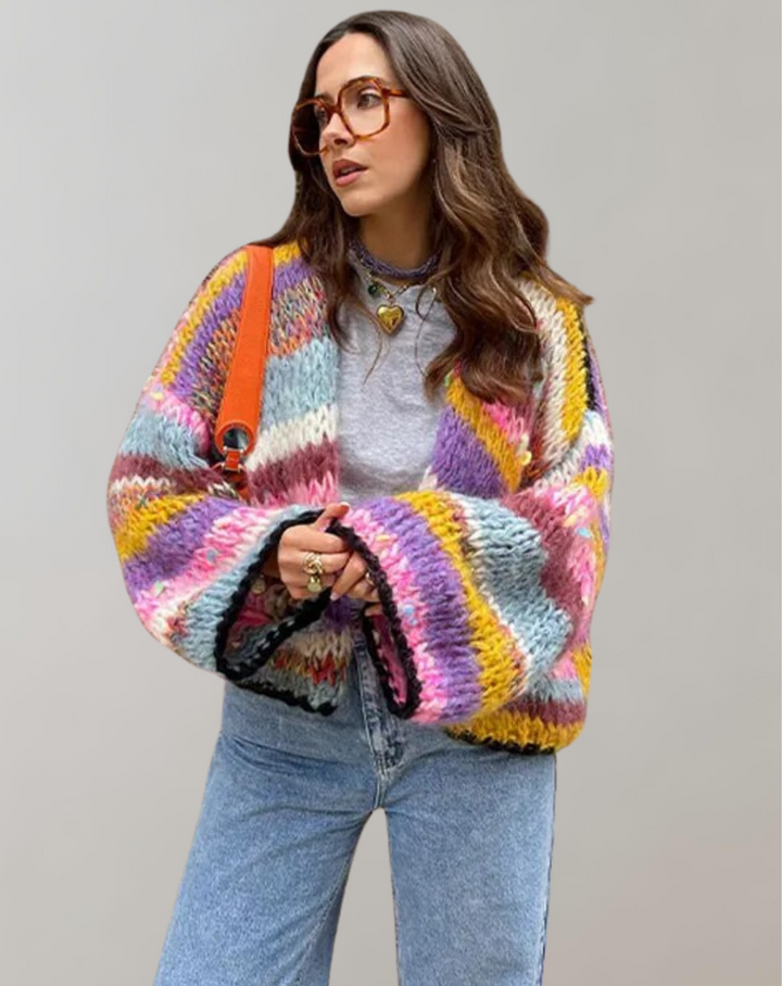 Mirla | Oversized och Färgglad Kofta-Eva Jonsson