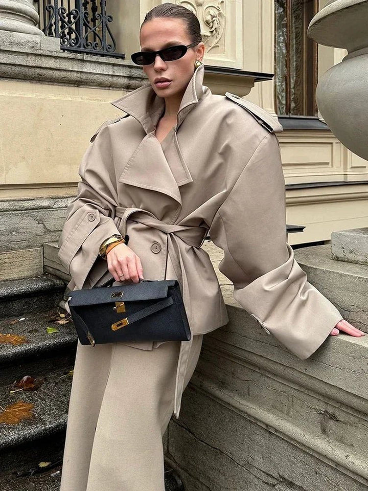 Mirla | Överstor Bältes Trenchcoat-Eva Jonsson