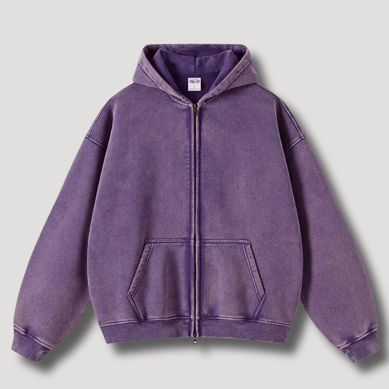 Mirla | Överstor Hoodie med Dragkedja och Avskuren Huva-Eva Jonsson