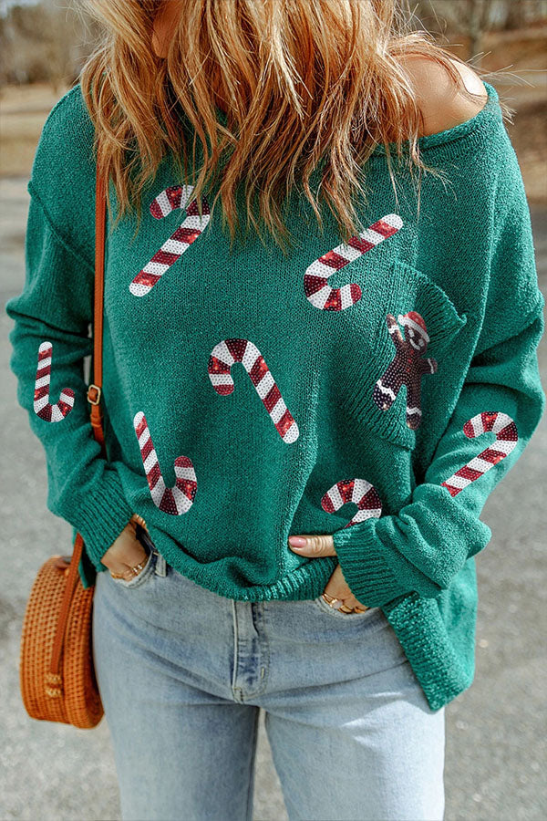 Mirla | Paljetter Jul Grafiktröja Sweatshirt-Eva Jonsson