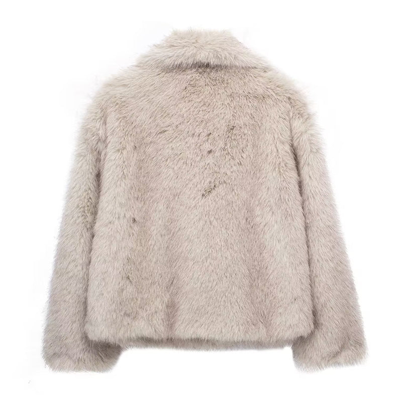 Mirla | Pälskantad Relaxed Fit Kappa Oversized Krage Höftlång Kappa-Eva Jonsson