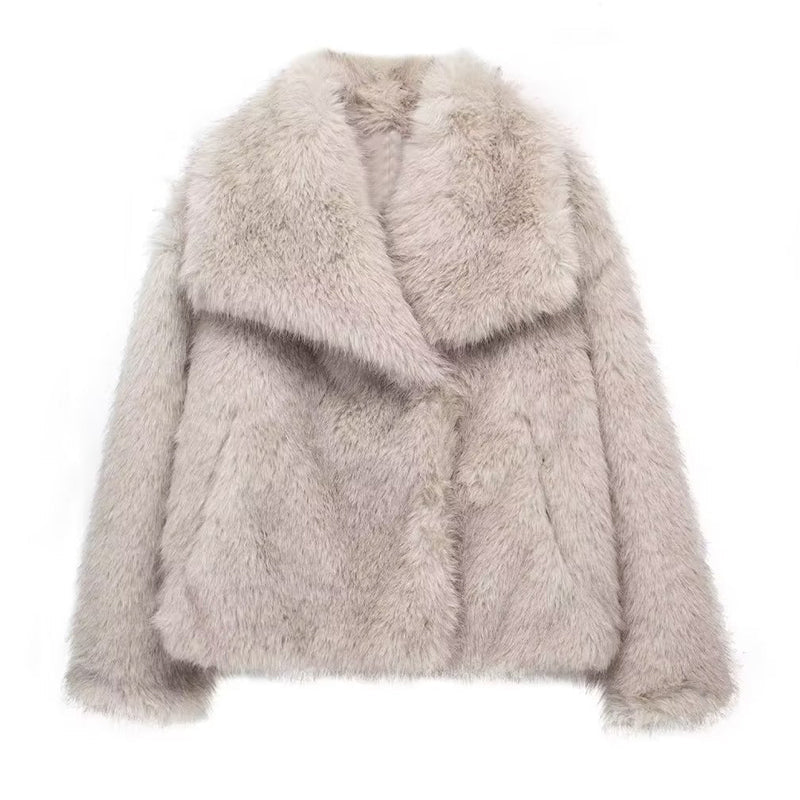 Mirla | Pälskantad Relaxed Fit Kappa Oversized Krage Höftlång Kappa-Eva Jonsson