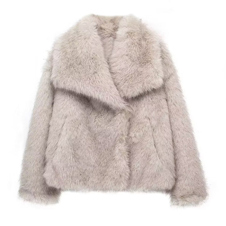 Mirla | Pälskantad Relaxed Fit Kappa Oversized Krage Höftlång Kappa-Eva Jonsson