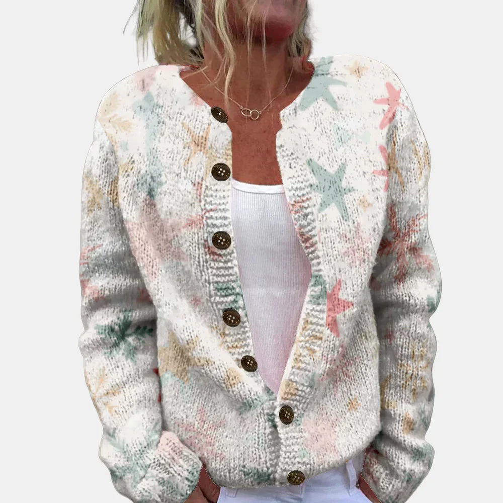 Mirla | Pastell Stjärnmuschel-Tryck Cardigan-Eva Jonsson