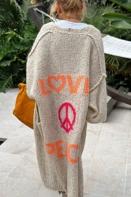 Mirla | Peace Mode Trendig Stickad Jacka-Eva Jonsson