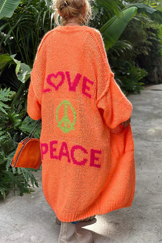 Mirla | Peace Mode Trendig Stickad Jacka-Eva Jonsson