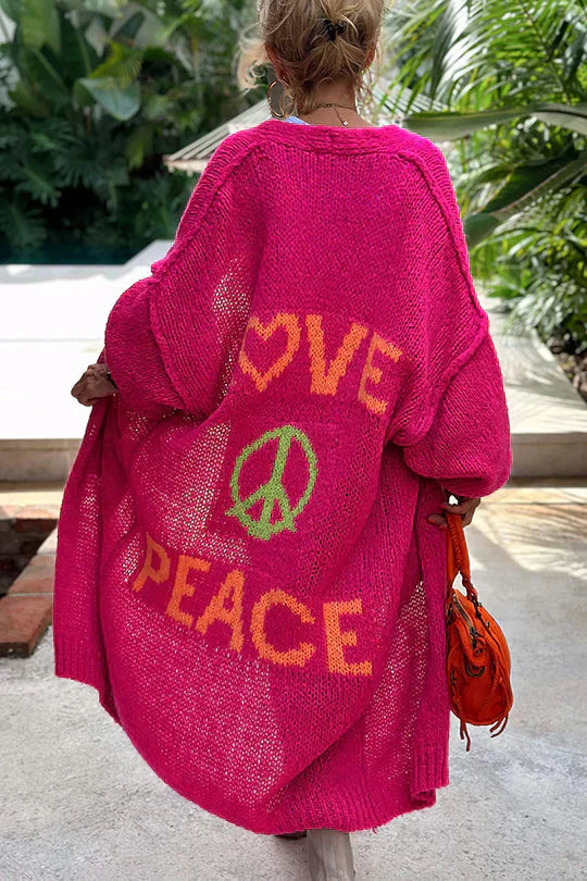 Mirla | Peace Mode Trendig Stickad Jacka-Eva Jonsson