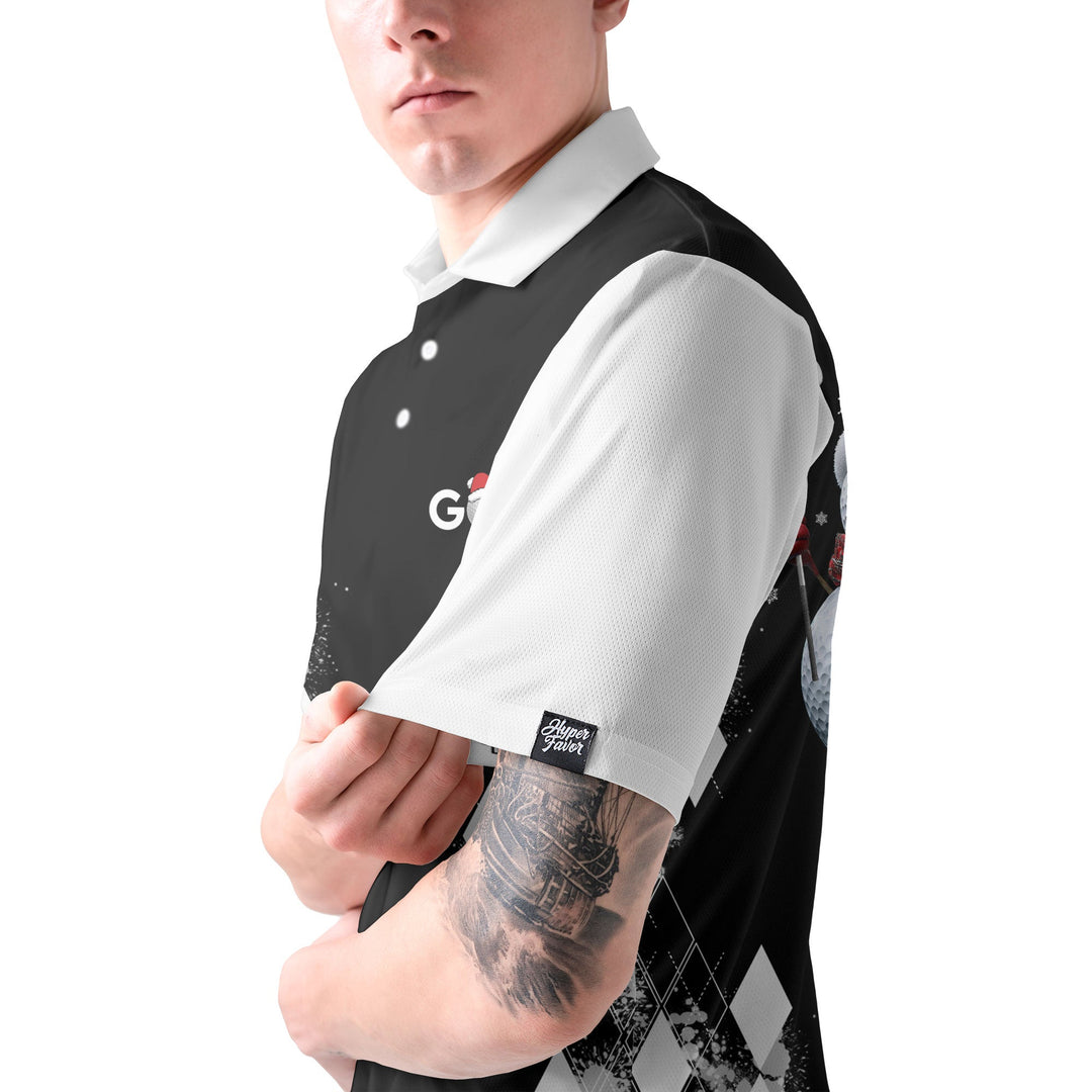Mirla | Personligt Jul-Snögubbe Golfare Herr Polo-Shirt-Eva Jonsson